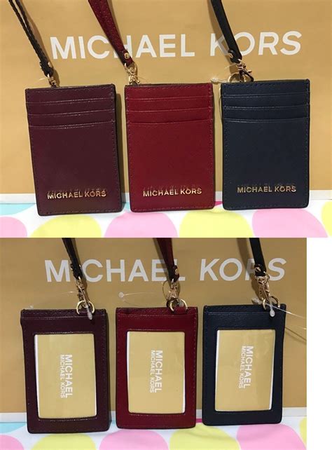 michael kors card holder lanyard|mk id card holder.